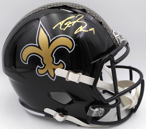 Drew Brees Autographed Alternate Black Full Size Helmet Saints Beckett W717760