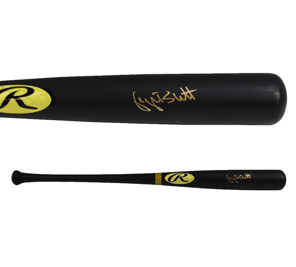 George Brett Signed Kansas City Royals Rawlings Black Matte MLB Bat