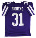 Kansas State D.J. Giddens Authentic Signed Purple Pro Style Jersey BAS Witnessed