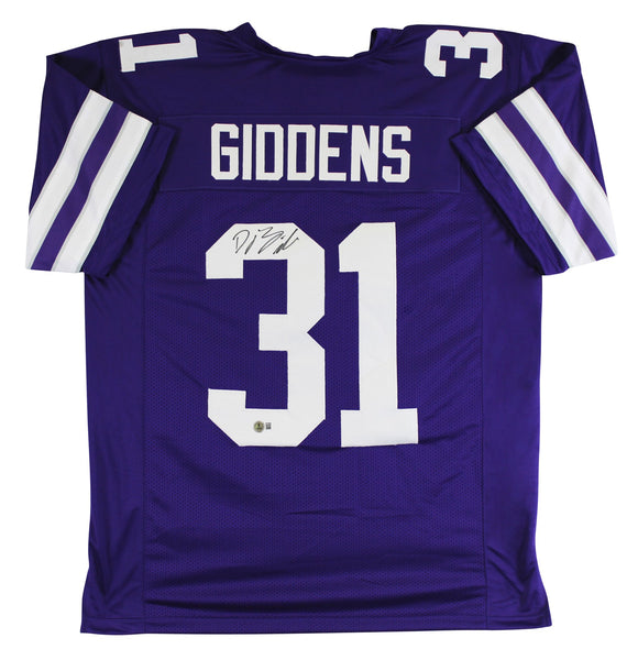 Kansas State D.J. Giddens Authentic Signed Purple Pro Style Jersey BAS Witnessed