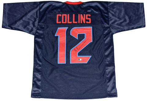 NICO COLLINS AUTOGRAPHED HOUSTON TEXANS #12 NAVY H-TOWN JERSEY BECKETT