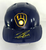 Brewers JACKSON CHOURIO Signed Full Size Milw. Rawlings BLUE Helmet AUTO - FAN
