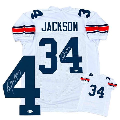 Bo Jackson Autographed Signed White Jersey Beckett Authenticated BAS