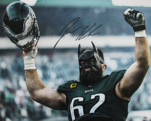 Jason Kelce Philadelphia Eagles Signed/Auto 16x20 Batman Photo PSA/DNA 190359