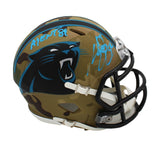 Steve Smith Sr. Signed Carolina Panthers Speed Camo NFL Mini Helmet -Agent 89