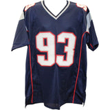 Richard Seymour Autographed Pro Style Sz XL Blue Jersey Beckett Witness 57908