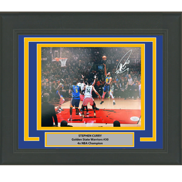 Framed Autographed/Signed Stephen Steph Curry Warriors 8x10 Photo JSA COA #2