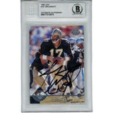 Jim Everett Autographed New Orleans Saints 96 Leaf #157 Card Slab Beckett 56122