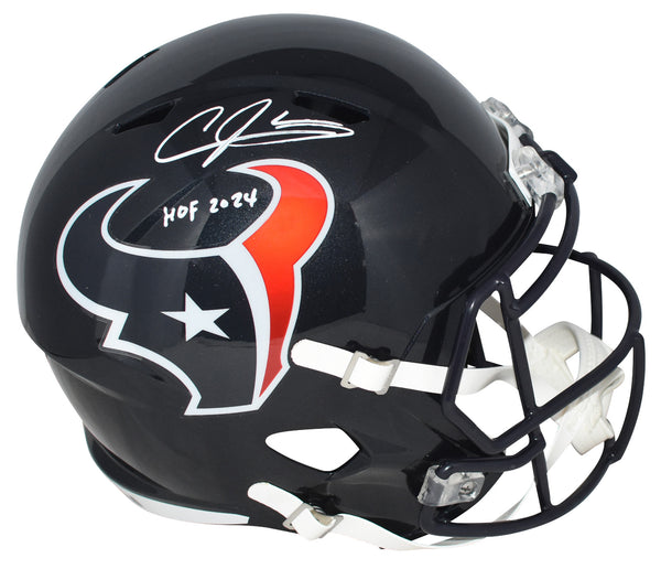ANDRE JOHNSON SIGNED HOUSTON TEXANS FULL SIZE SPEED HELMET JSA W/ HOF 2024
