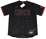 CHASE BURNS SIGNED CINCINNATI REDS #26 BLACK CITY CONNECT NIKE JERSEY BECKETT