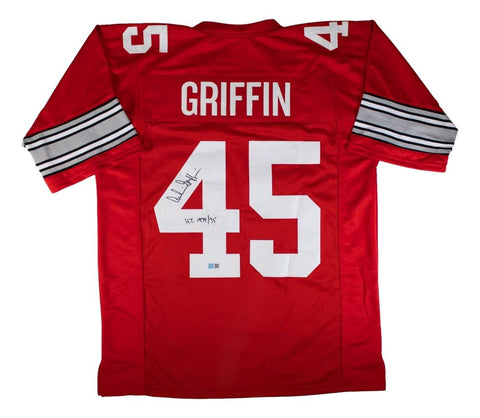 Archie Griffin Ohio State Signed Red Football Jersey HT 1974/75 GTSM