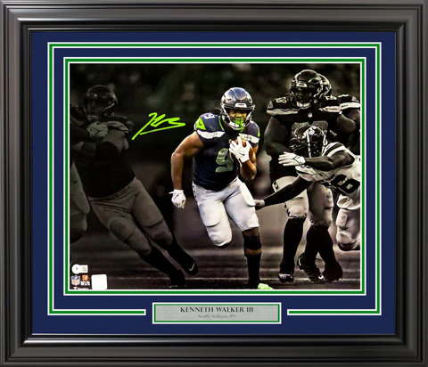 Kenneth Walker III Signed Framed 16x20 Seattle Seahawks Photo BAS