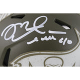 Mike Alstott Autographed Tampa Bay Buccaneers 22 STS Mini Helmet Beckett 50195