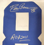 Cowboys Drew Pearson Autographed White Jersey "ROH 2011" TriStar Holo #7807293