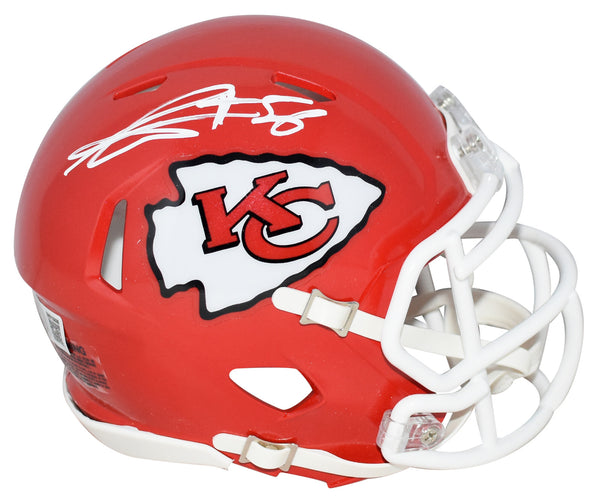 GEORGE KARLAFTIS AUTOGRAPHED KANSAS CITY CHIEFS SPEED MINI HELMET BECKETT