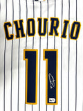 Brewers Outfielder JACKSON CHOURIO Signed Official Nike Pinstripe Jersey AUTO