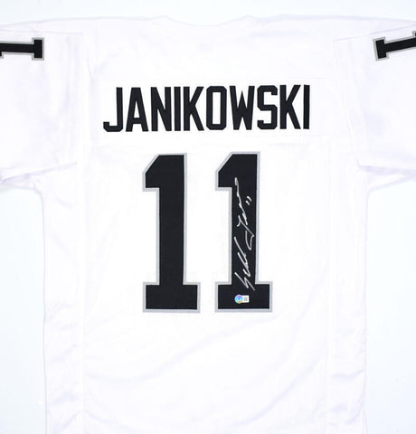 Sebastian Janikowski Autographed White Pro Style Jersey- Beckett W Hologram *R1