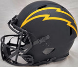 Justin Herbert Auto Chargers Eclipse Black Full Size Helmet 2020 NFL OROY Scuff