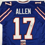 Autographed/Signed Josh Allen Buffalo Blue Football Jersey JSA COA