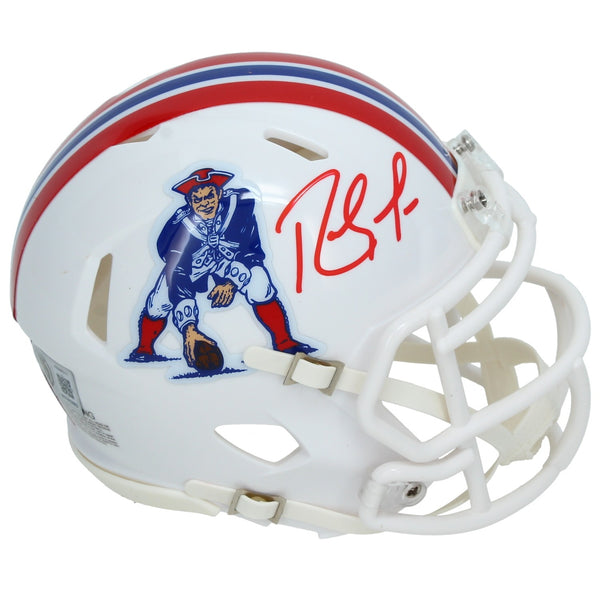 Randy Moss Autographed New England Patriots Throwback Speed Mini Helmet Beckett