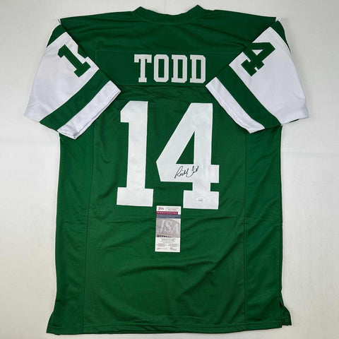 Autographed/Signed Richard Todd New York Green Football Jersey JSA COA