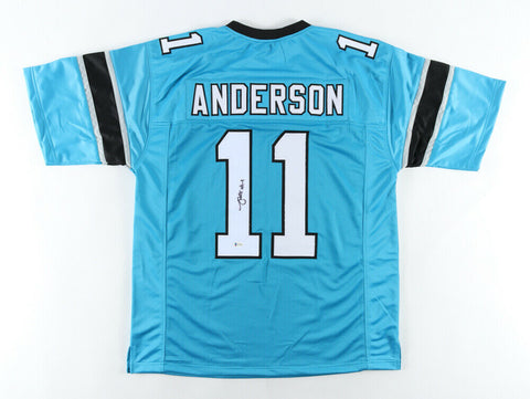 Robby Anderson Signed Carolina Panthers Jersey (Beckett Holo) Former N Y Jets WR