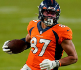 Noah Fant Signed Denver Broncos Jersey (Beckett) 2019 1st Round Draft Pick T.E.