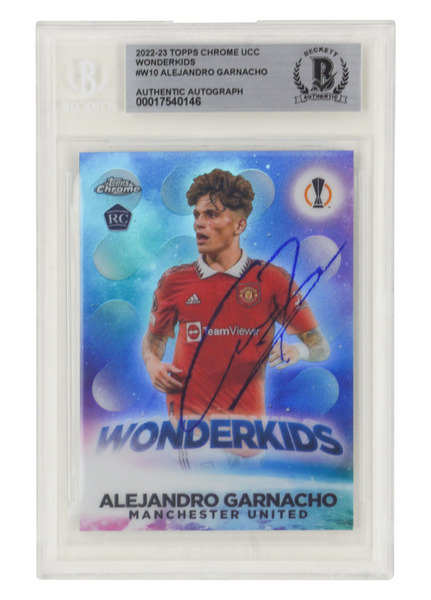 Alejandro Garnacho Signed 2022-23 Topps Chrome UCC Wonderkids - BGS Authentic