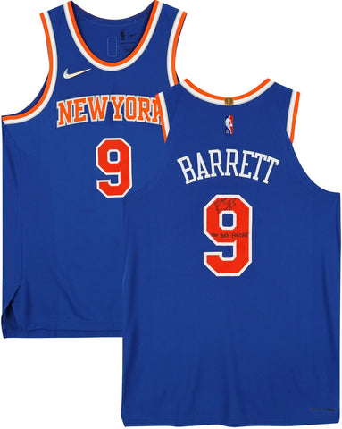 RJ Barrett Knicks Signed Icon Authentic Jersey w/"New York Forever" Insc
