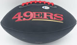 Joe Montana Autographed 49ers Black Logo Football Beckett Witness #WA82198