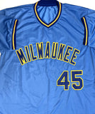 Brewers Outfielder ROB DEER Signed Custom Replica Blue Jersey AUTO - BAS