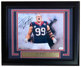 JJ Watt Signed Framed 8x10 Houston Texans Photo JSA