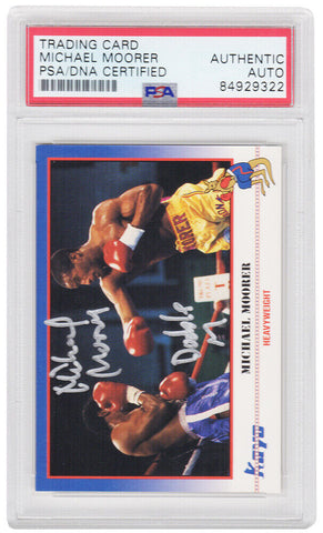 Michael Moorer Signed 1991 Kayo Boxing Card #207 w/Double M - (PSA Encapsulated)