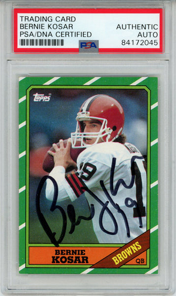 Bernie Kosar Autographed 1986 Topps #187 Rookie Card PSA Slab 43603