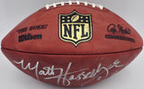 Matt Hasselbeck Autographed NFL Leather Game Football Go Hawks! MCS Holo 87151