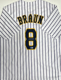 Brewers Outfielder RYAN BRAUN Signed Custom Replica Pinstripe Jersey AUTO - BAS