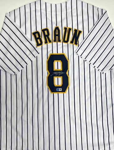 Brewers Outfielder RYAN BRAUN Signed Custom Replica Pinstripe Jersey AUTO - BAS