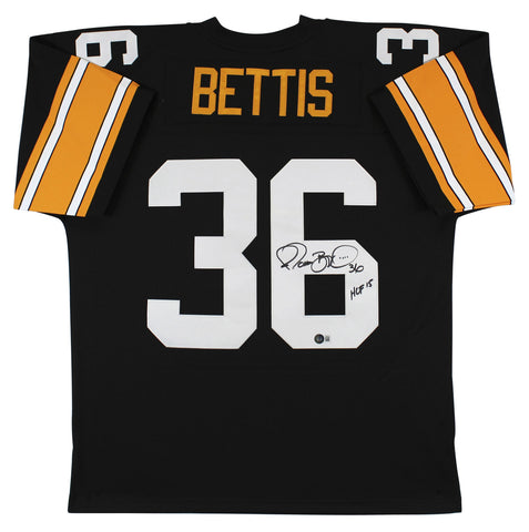 Steelers Jerome Bettis "HOF 15" Signed Black M&N 1996 TB Jersey BAS Witnessed