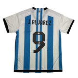 Autographed/Signed Julian Alvarez Argentina Blue/White Soccer Jersey Beckett COA