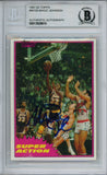 Magic Johnson Signed 1981-82 Topps #W109 Trading Card Beckett Slab 37683
