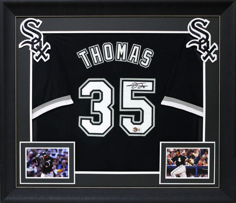 Frank Thomas Authentic Signed Black Pro Style Framed Jersey BAS Witnessed