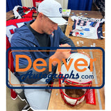 Rob Gronkowski Signed New England Patriots Pro Flat White Helmet Beckett 54598