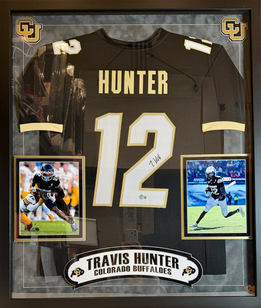 Travis Hunter Autographed Colorado Buffaloes Jersey -- Deluxe Framed | BAS COA