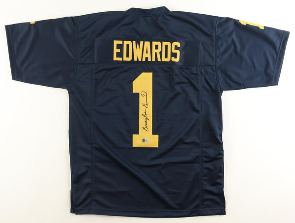 Braylon Edwards Signed Michigan Wolverines Jersey (Beckett) Browns Pro Bowl WR