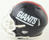 Tiki Barber Signed New York Giants Mini Helmet Inscribed "Go Big Blue" (Beckett)