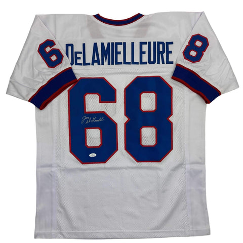 Autographed/Signed Joe DeLamielleure Buffalo White Football Jersey JSA COA