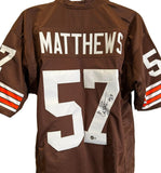 Clay Matthews, Sr. Autographed Custom Cleveland Browns Jersey (XL) - BAS COA