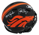T Davis/J Elway/M Shanahan Signed Denver Broncos Speed Authentic Eclipse Helmet