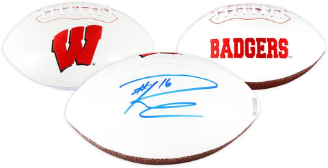 Russell Wilson Wisconsin Badgers Autographed White Panel Football