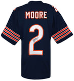 D.J. (DJ) Moore (BEARS) Signed Navy Custom Football Jersey - (SCHWARTZ COA)